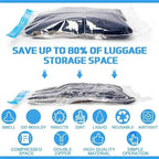 Vacuum Storage Bags Set Of 5 With Hand Pump Space Saver Compression Bags For Clothes Bedding And Travel