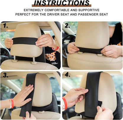 Universal Imported Leather Style Neckrest Backrest Pillow | Breathable Neck Support Cushion